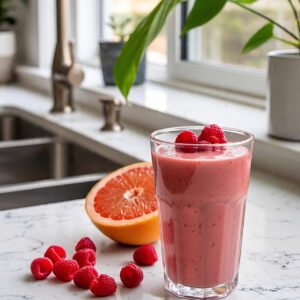 Batido Detox de Frambuesa y Pomelo saludsabor.com