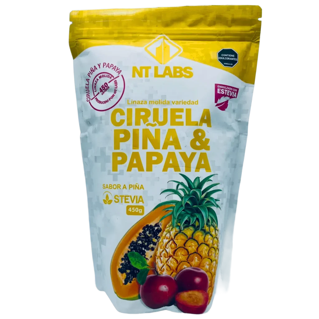 Linaza Molida con Ciruela, Piña y Papaya 450g | Suplemento de Fibra